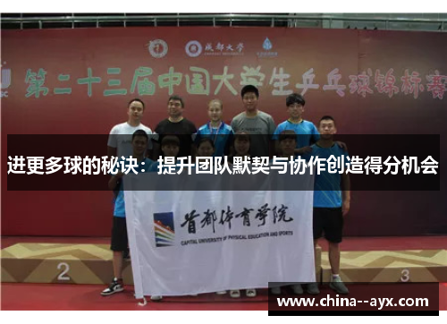 进更多球的秘诀：提升团队默契与协作创造得分机会